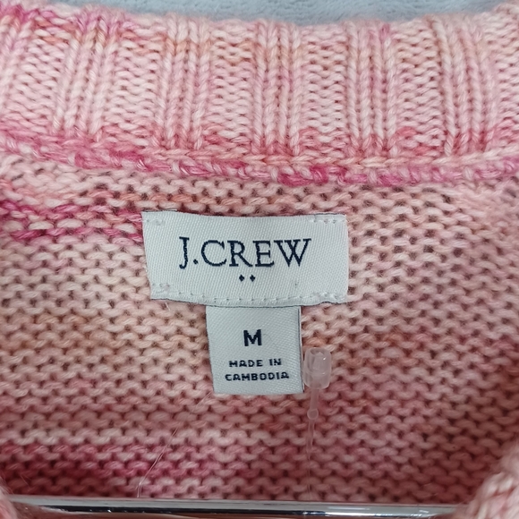 NWT J.Crew Women’s Pink Space Dye Knit Sweater M Crewneck Cozy Soft Pullover - Picture 7 of 13